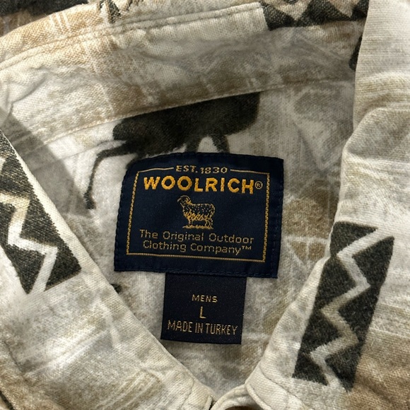 Woolrich Flannel Outdoor Elk button down shirt Size Large - Picture 7 of 7
